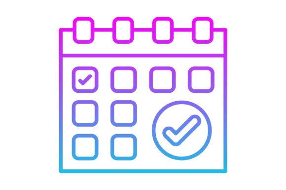 Calendar Line Gradient Icon: Versatile Design Assets for Every Project