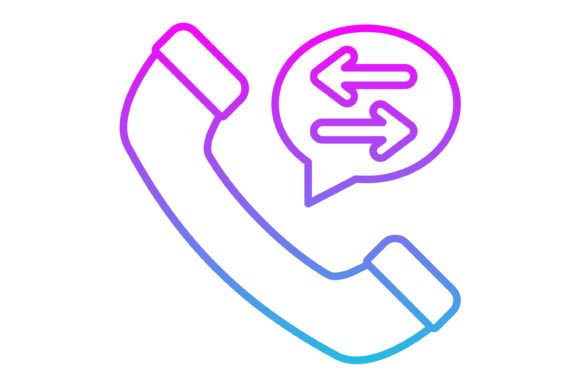 Call Transfer Line Gradient Icon: A Versatile Design Asset