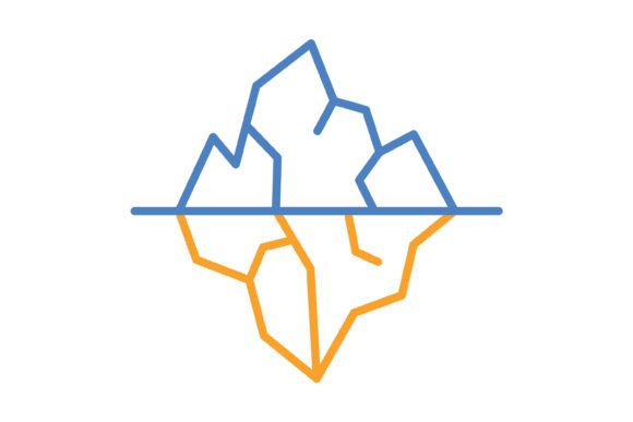 Decoding the Iceberg: Visualizing Depth with Blue and Orange Line Iconography