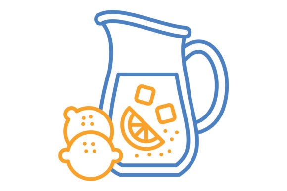 Discover the Lemonade Blue Orange Line Icon Set for Your Projects