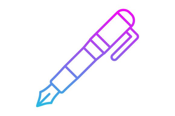 Elevate Your Design Projects with the Fountain Pen Line Gradient Icon Set