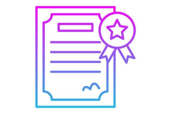 Elevating Digital Presence: The Strategic Advantage of Certificate Line Gradient Icons