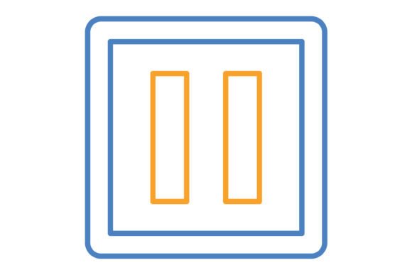 Enhance Your Digital Projects with the Pause Blue Orange Line Icon Set