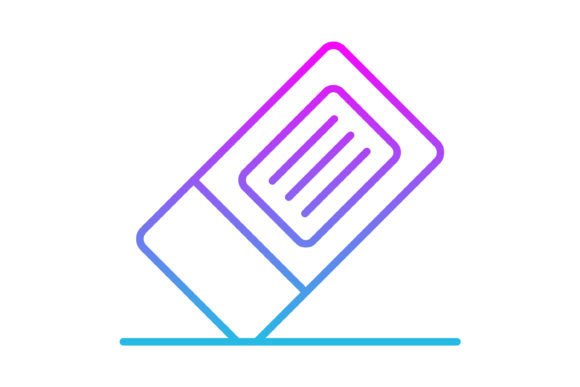 Eraser Line Gradient Icon: Vector Graphics for Modern Design