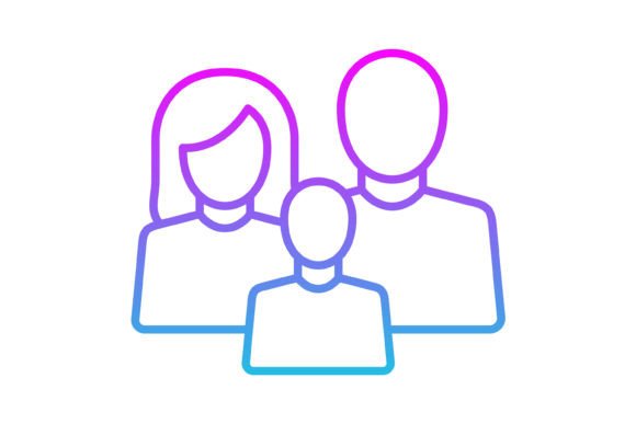 Family Line Gradient Icon: Essential Design Assets