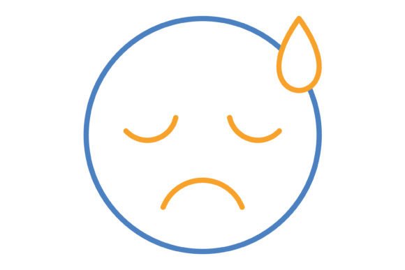 Mastering the Upset Emoji Blue Orange Line Icon for Digital Design