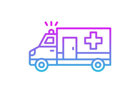 Optimizing Emergency Visuals: The Ambulance Line Gradient Icon for Modern Design
