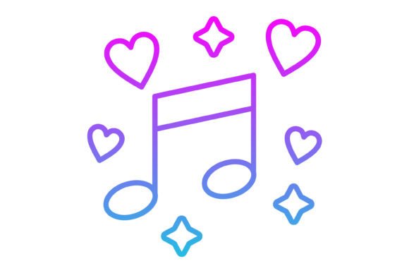 Professional Musical Notes Line Gradient Icons for Design