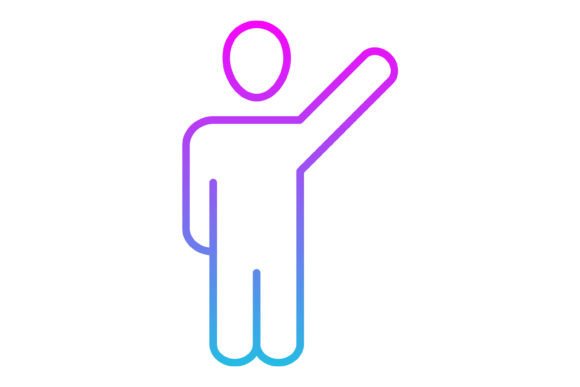 Strategic Deployment of the Raise Hand Line Gradient Icon