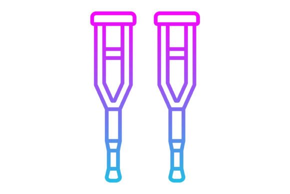 Streamlining Medical and Accessibility Design with the Crutches Line Gradient Icon