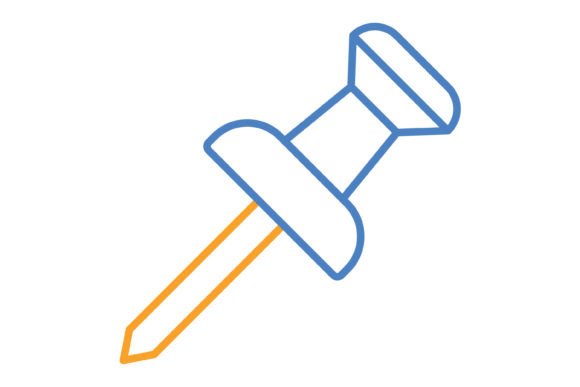 Streamlining Your Visual Workflow with the Pushpin Blue Orange Line Icon Set
