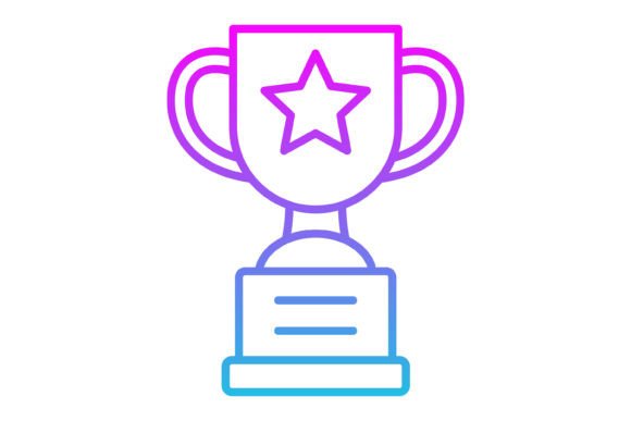 Trophy Line Gradient Icon: A Versatile Design Asset for Every Creator