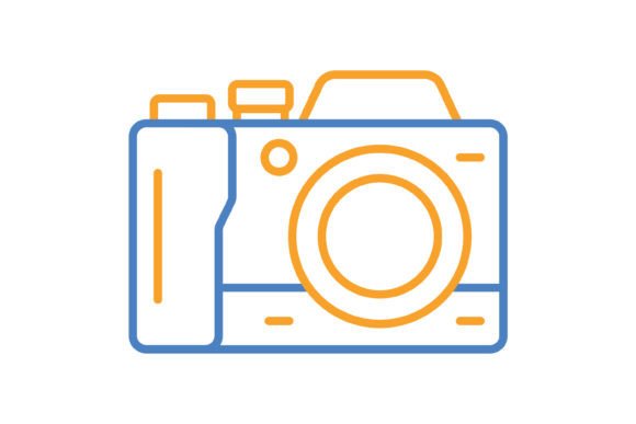 Understanding the Photo Camera Blue Orange Line Icon for Digital Projects