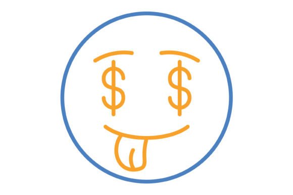 Understanding the Strategic Value of the Greed Emoji Blue Orange Line Icon in Modern Design