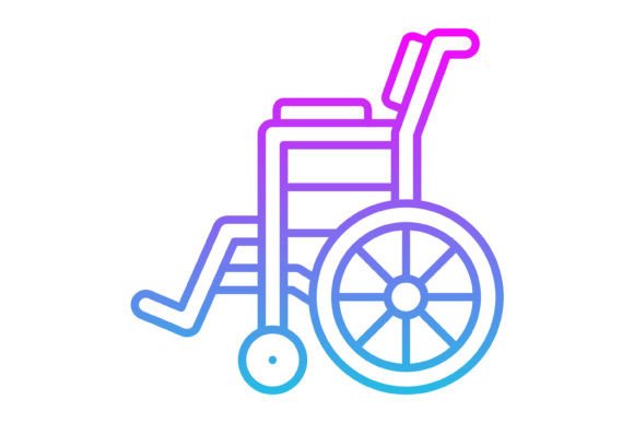 Wheel Chair Line Gradient Icon: Modern Design Asset
