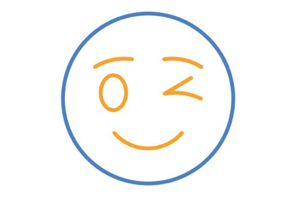 Wink Emoji Blue Orange Line Icon: Your Go-To Graphic for Friendly Digital Communication